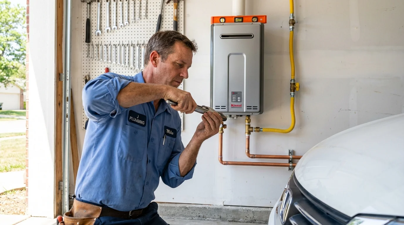 Tankless water heater installation by a Johns Plumbing LLC plumber in Eagle